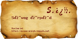 Süveg Árpád névjegykártya